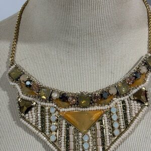 RUSH by Denis & Charles Beaded and Stone Statement Necklace